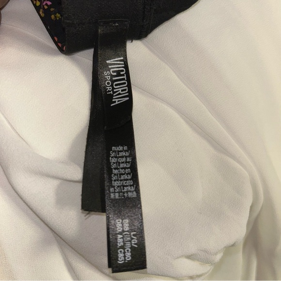 Victoria sport black floral stars sports bra large L - Picture 3 of 3